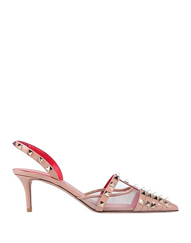 VALENTINO GARAVANI Pumps Hellbraun Leder, Gewebefasern