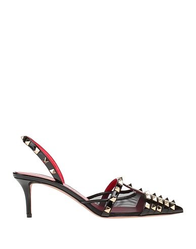 VALENTINO GARAVANI Court Black Soft Leather, Textile fibres