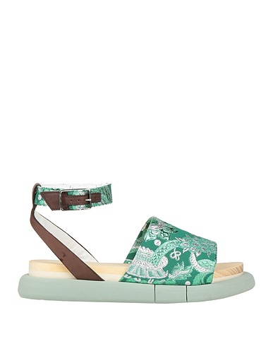 FABI Sandals Green Textile fibres