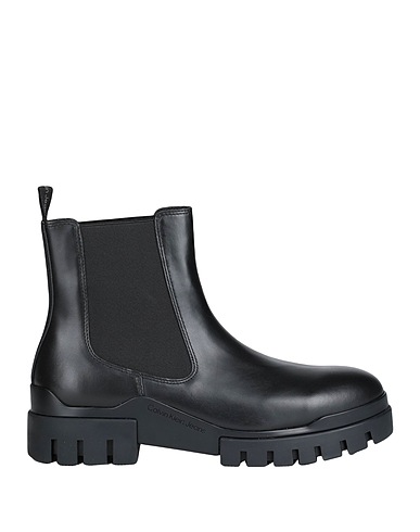 CALVIN KLEIN JEANS Stiefelette Schwarz 100% Leder
