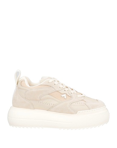 ED PARRISH Sneakers Light grey Textile fibers, Leather