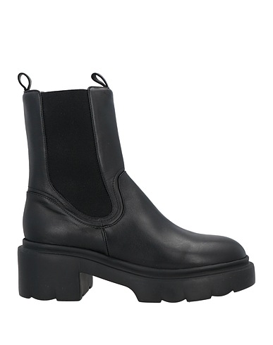 POMME D'OR Ankle boot Black Soft Leather, Elastic fibres