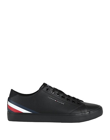 TOMMY HILFIGER Sneakers Schwarz 50% Recyceltes Leder, 20% Recyceltes Polyester, 15% Polyester, 15% Polyurethan