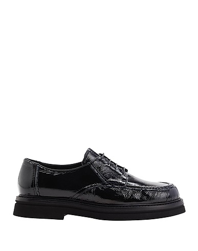 8 by YOOX Laced shoes PATENT LEATHER LACE UP Black 100% Calfskin