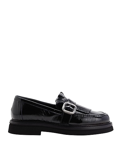 8 by YOOX Loafers PATENT LEATHER FRINGE-DETAIL LOAFER
 Black 100% Calfskin