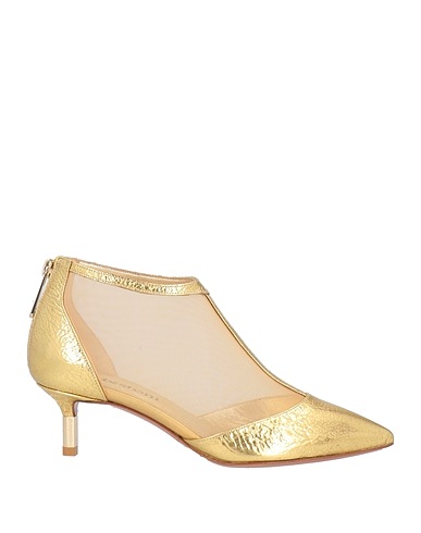 TESTONI Ankle boot Gold Leather, Textile fibers