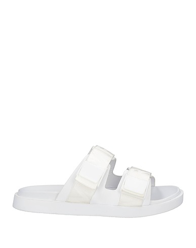 EMPORIO ARMANI Sandals White Soft Leather, Textile fibres