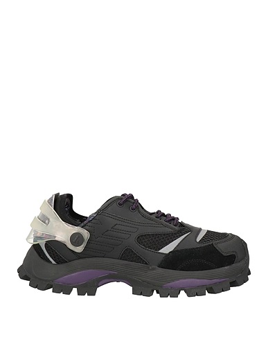 EMPORIO ARMANI Sneakers Black Soft Leather, Textile fibres