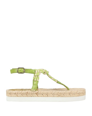 FABI Espadrilles Light green Soft Leather, Textile fibres
