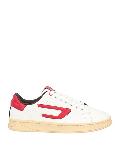 DIESEL Sneakers Red Bovine leather, Textile fibres