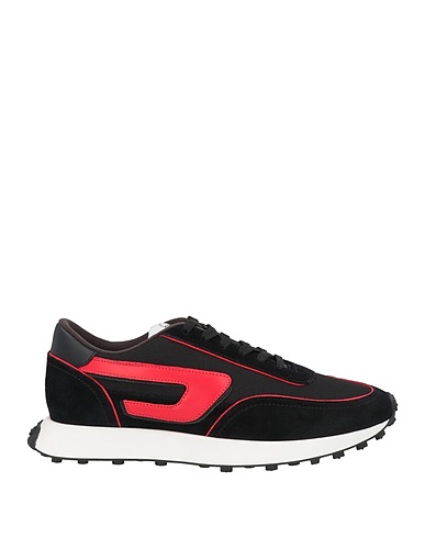 DIESEL Sneakers Black Cow leather, Polyester