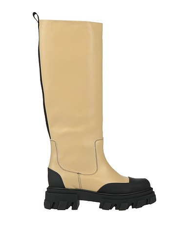 GANNI Boots Sand Soft Leather, Textile fibers