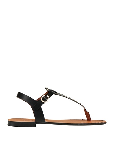 CAFèNOIR Flip flops Black Soft Leather