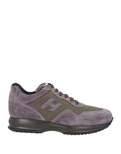 HOGAN Sneakers Slate blue Leather, Textile fibres