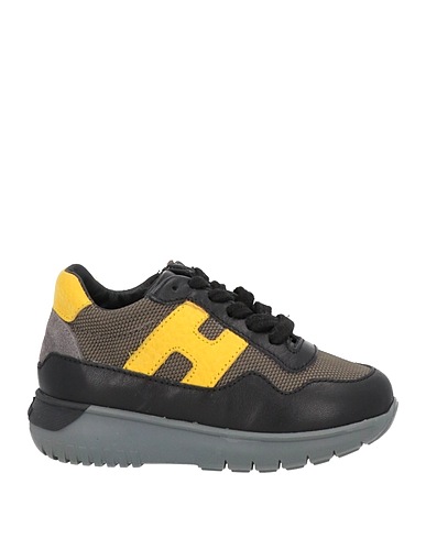 HOGAN Sneakers JUNIOR Black Soft Leather, Textile fibres