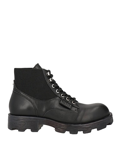 DIESEL Ankle boot Black Bovine leather, Elastane