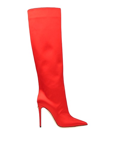 DOLCE&GABBANA Stivali Rosso 68% Viscosa, 32% Seta