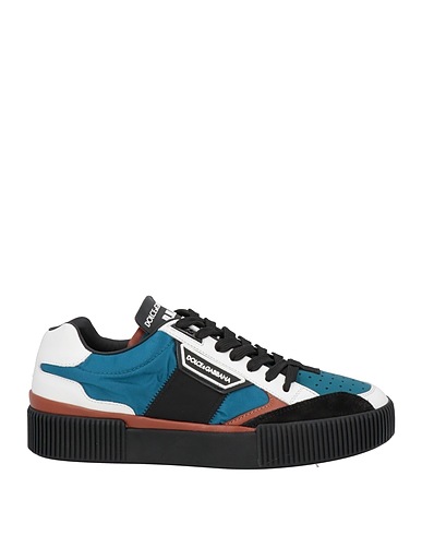 DOLCE&GABBANA Sneakers Pastel blue 51% Synthetic fibers, 35% Calfskin, 14% Cotton
