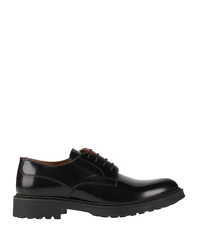 THOMPSON Laced shoes Black Leather