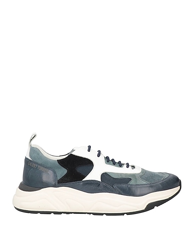 GALIZIO TORRESI Sneakers Pastel blue Leather, Textile fibers