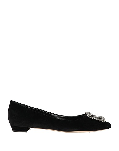 MANOLO BLAHNIK Ballerinas Schwarz Gewebefasern