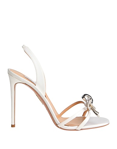 AQUAZZURA 샌들 화이트 방직 섬유