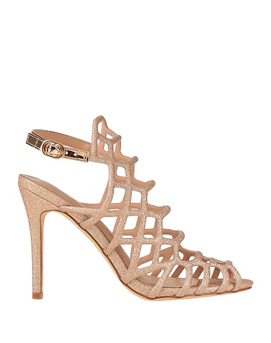 FRANCESCO MILANO Sandali Oro rosa Fibre tessili