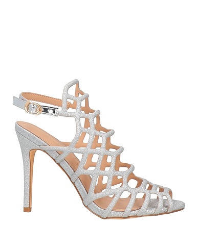 FRANCESCO MILANO Sandali Argento Fibre tessili