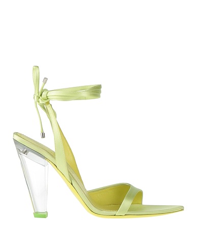 3JUIN Sandals Light green Textile fibers