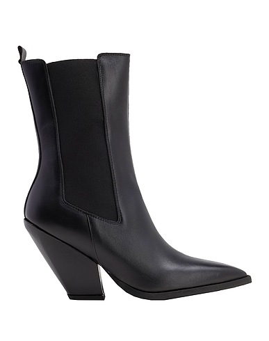 8 by YOOX Ankle boot LEATHER WESTERN CHELSEA ANKLE BOOTS
 Black 100% Calfskin