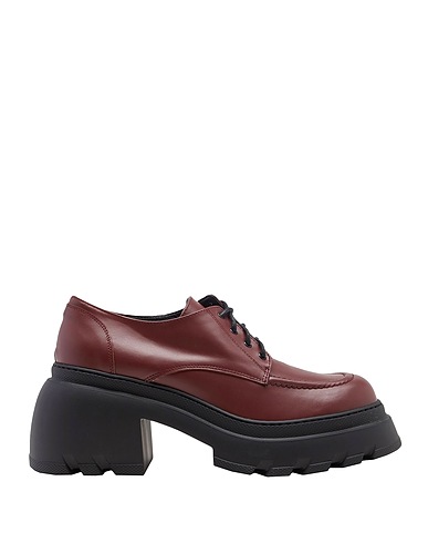 8 by YOOX Laced shoes LEATHER CHUNKY LACE-UP
 Burgundy 100% Calfskin