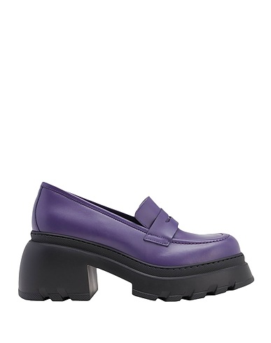 8 by YOOX Loafers LEATHER CHUNKY PENNY LOAFER
 Purple 100% Calfskin