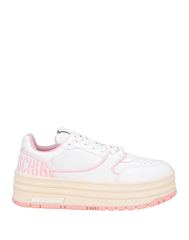 LOVE MOSCHINO Sneakers White Textile fibers, Leather