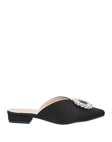 TWENTY FOUR HAITCH Mule e zoccoli Nero Fibre tessili