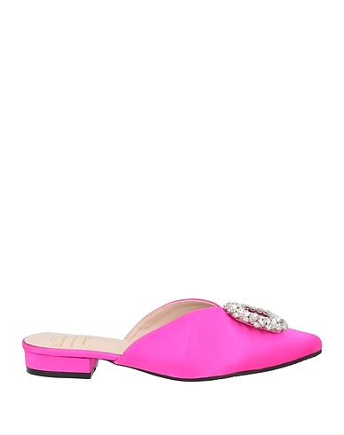 TWENTY FOUR HAITCH Mules and clogs Fuchsia Textile fibres