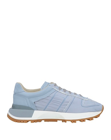 MAISON MARGIELA Sneakers Light blue Textile fibers, Soft Leather