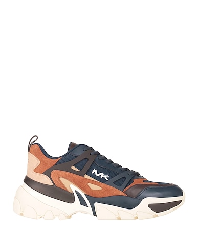 MICHAEL KORS MENS Sneakers Navy blue 100% Bovine leather, Textile fibres