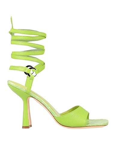BY FAR Sandals Lime green Soft Leather