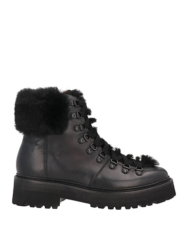 GRENSON Ankle boot Black Leather, Shearling