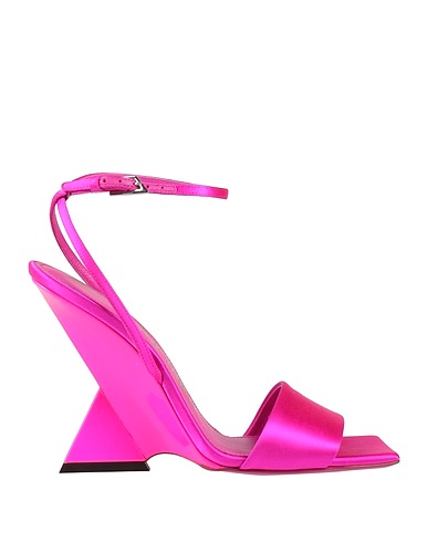 THE ATTICO Sandals Magenta Soft Leather, Textile fibers