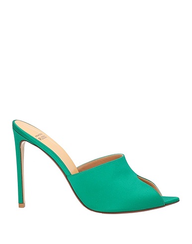 FRANCESCO RUSSO Sandals Emerald green Textile fibers