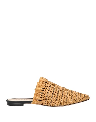 FABIANA FILIPPI Mules and clogs Camel Soft Leather, Textile fibres