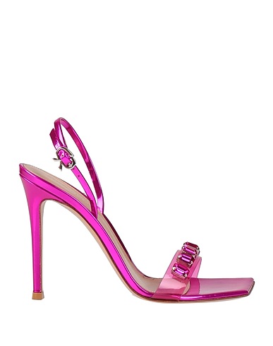 GIANVITO ROSSI Sandals Magenta Soft Leather, Plastic