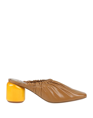 JIL SANDER Mules and clogs Khaki Soft Leather
