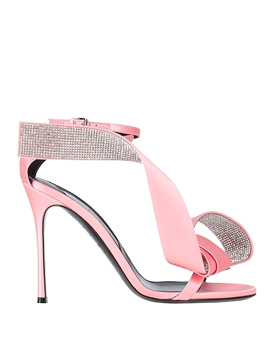 AREA x SERGIO ROSSI Sandals Pink Leather, Textile fibres