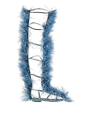 AREA x SERGIO ROSSI Sandals Pastel blue Textile fibers