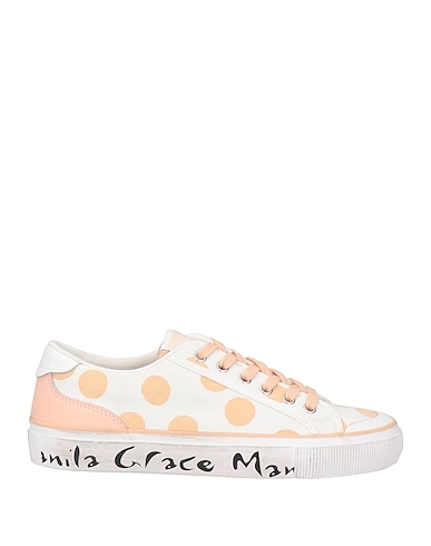 MANILA GRACE Sneakers BIANCO Fibres textiles, Cuir