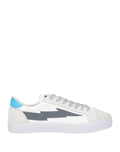 SANYAKO Sneakers White Soft Leather, Textile fibres