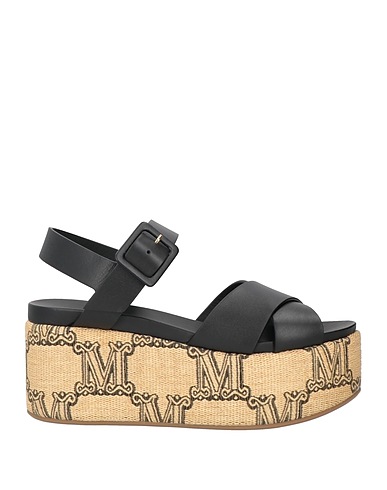 MAX MARA Espadrilles Black Soft Leather