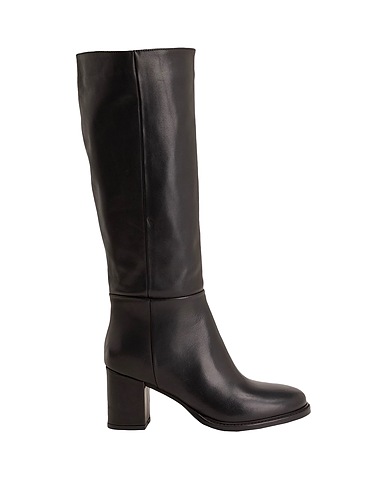 8 by YOOX Boots LEATHER MID-HEEL BOOT
 Black Soft Leather